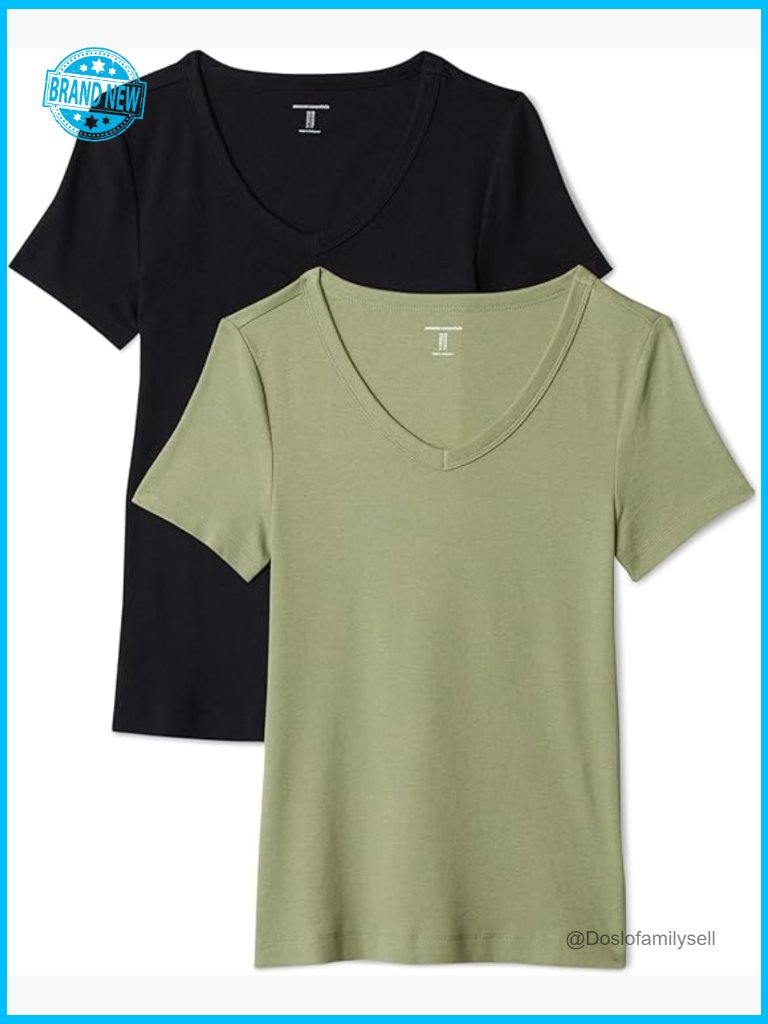 V-Neck Slim-Fit Short-Sleeve Tee Two-Pack Cotton-Modal Everyday Basic Top